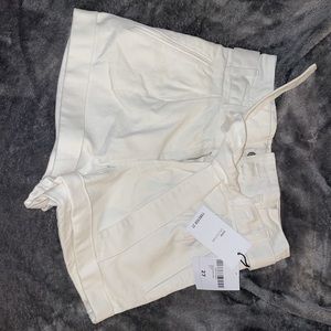 White Paperbag Jean Shorts
